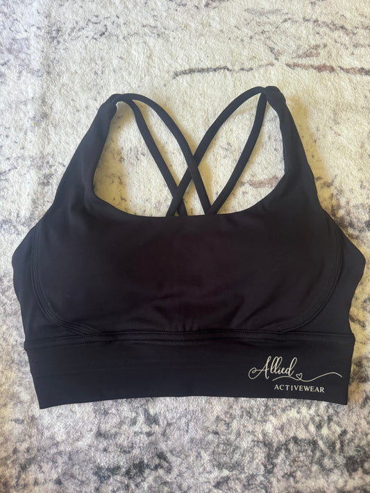 Allied Activewear Serenity Crossback Crop Black