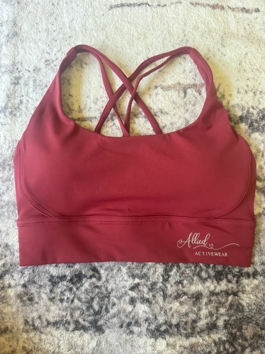 Allied Activewear Serenity Crop Burgundy